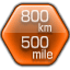 800 km/500 miles driven